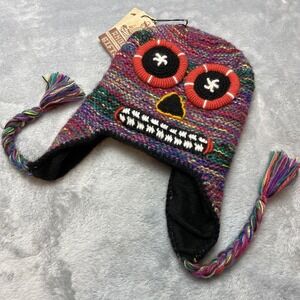 Andes Gifts Youth Size Day of the Dead Beanie Earflap Hat Alpaca Blend Peru‎ NWT